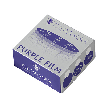 Круг шлифовальный 150 мм CERAMAX PURPLE FILM 15 отверстий, P220, 1 шт.  (уп. 50 шт.)