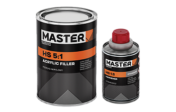 MASTER HS 5:1 - 2К Грунт - поронаполнитель + отв.  (0,8 л. + 0,16 л.)  серый (1860) 6 шт./уп.